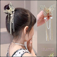 Luxury Butterfly Pearl Hair Claws - Premium Hair Accessories in Pakistan