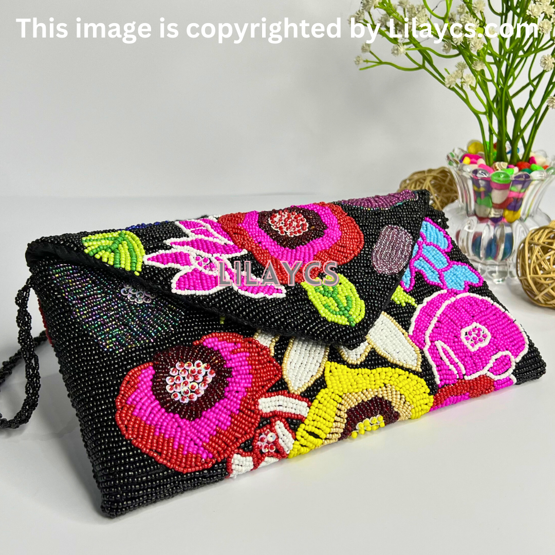 Premium Multicolor Handmade Beads Clutch