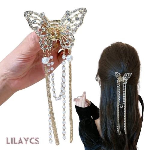 Luxury Butterfly Pearl Hair Claws - Premium Hair Accessories in Pakistan