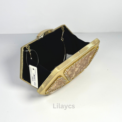 WHITE Hard Top Fancy Ladies Clutch Marble Design