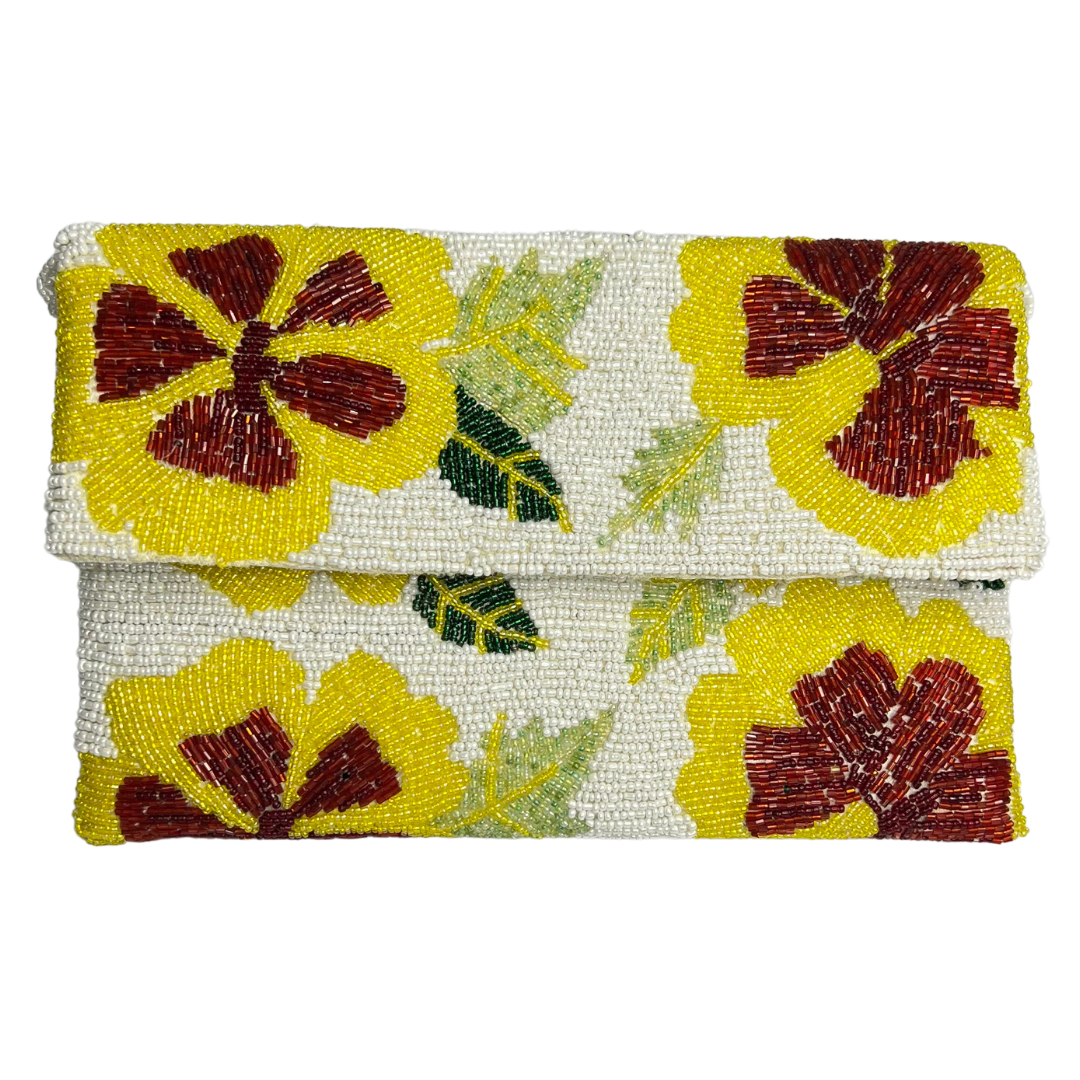 Yellow Flowers Multi Handmade Clutch - Blooms of Sunshine