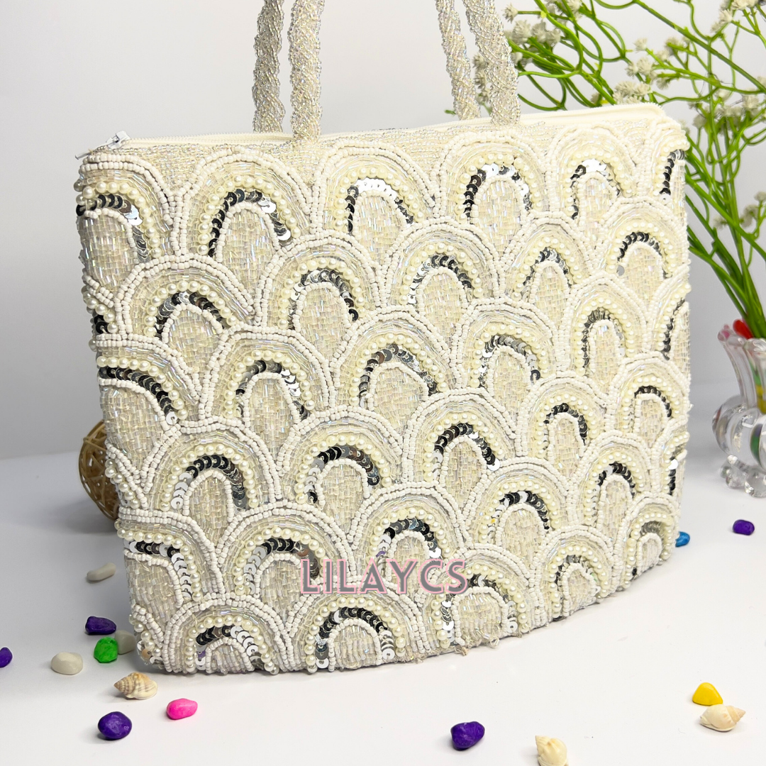 White Pearls Handmade Bag