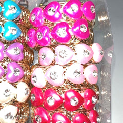 Box Price - 12 Piece Gold Cute Girls Kids Metal Gold Color Jewelry Sets in a Beautiful Bracelet Box