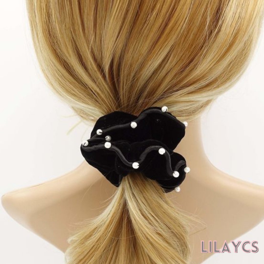 Premium Silk Pearl Glossy Hair Tie Scrunchies for Girls & Women