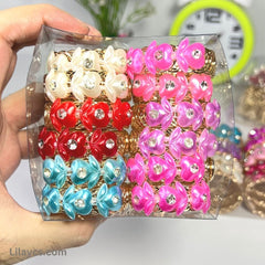 Box Price - 12 Piece Gold Cute Girls Kids Metal Gold Color Jewelry Sets in a Beautiful Bracelet Box