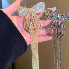 Korean Style Diamond Bow Tassel Hairclip - Super Fairy Trendy Hair Clasp