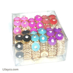 Box Price - 12 Piece Gold Cute Girls Kids Metal Gold Color Jewelry Sets in a Beautiful Bracelet Box