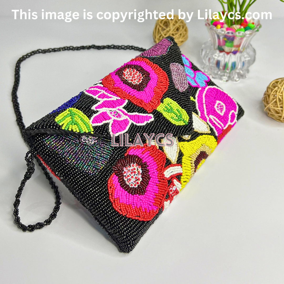 Premium Multicolor Handmade Beads Clutch