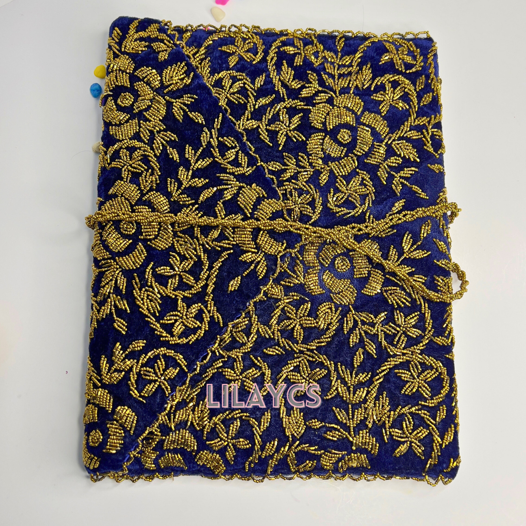 HandCrafted Beaded Blue Color Quran Cover