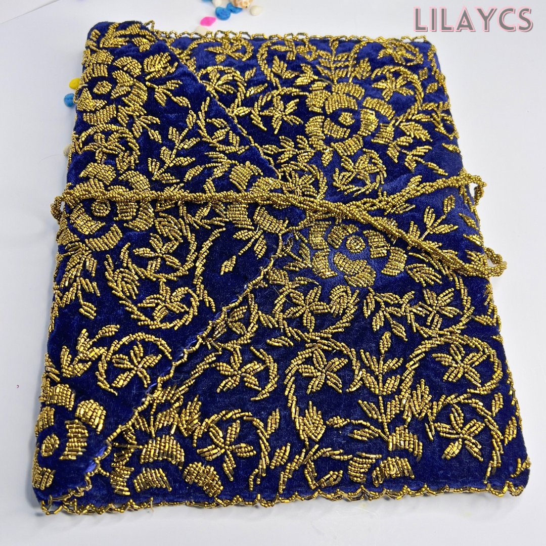 HandCrafted Beaded Blue Color Quran Cover