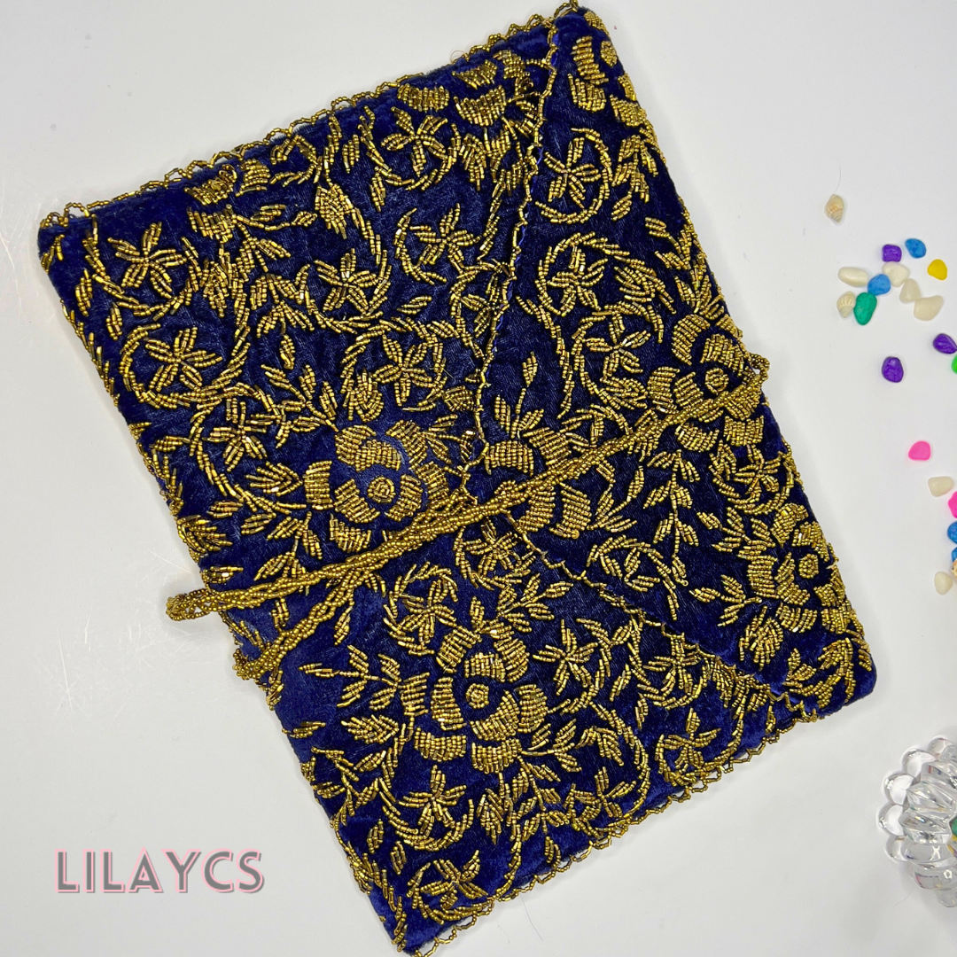 HandCrafted Beaded Blue Color Quran Cover