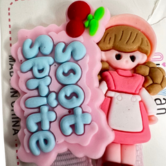 Set of Cute Doll Silicone hair pins - 1 Card - 1 Doll and 1 Text Pin - 2 PCS 1 Card