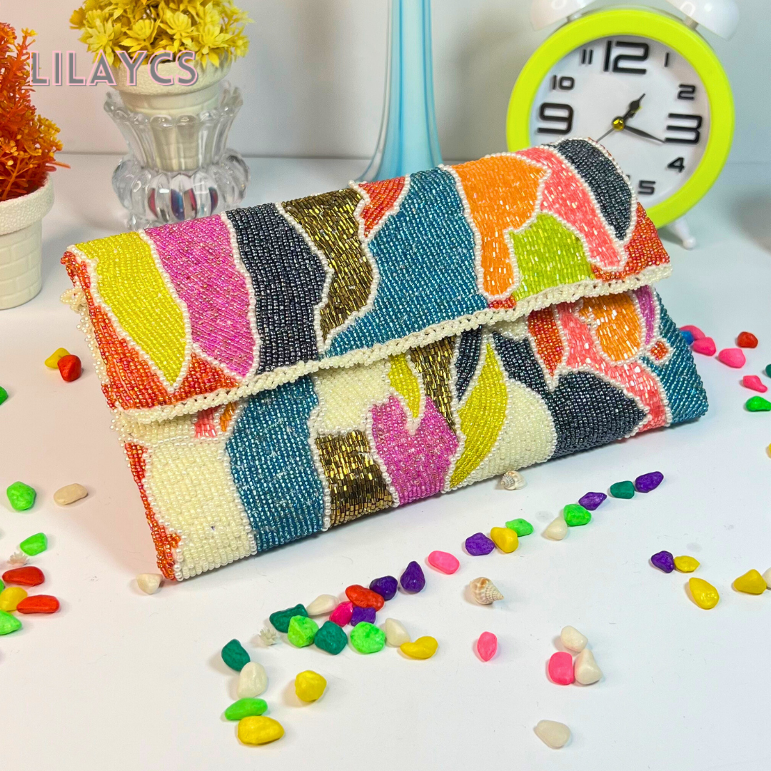 Handcrafted Colorful Beads Clutch for the Stylish Woman