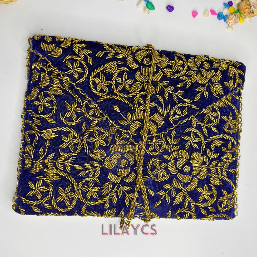 HandCrafted Beaded Blue Color Quran Cover