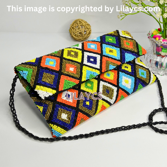 Cultural Elegance Handmade Beads Clutch