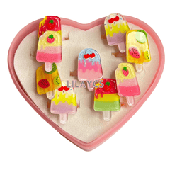 9PCS - Kids Cute SHAPE Rings with Heart Shape Box