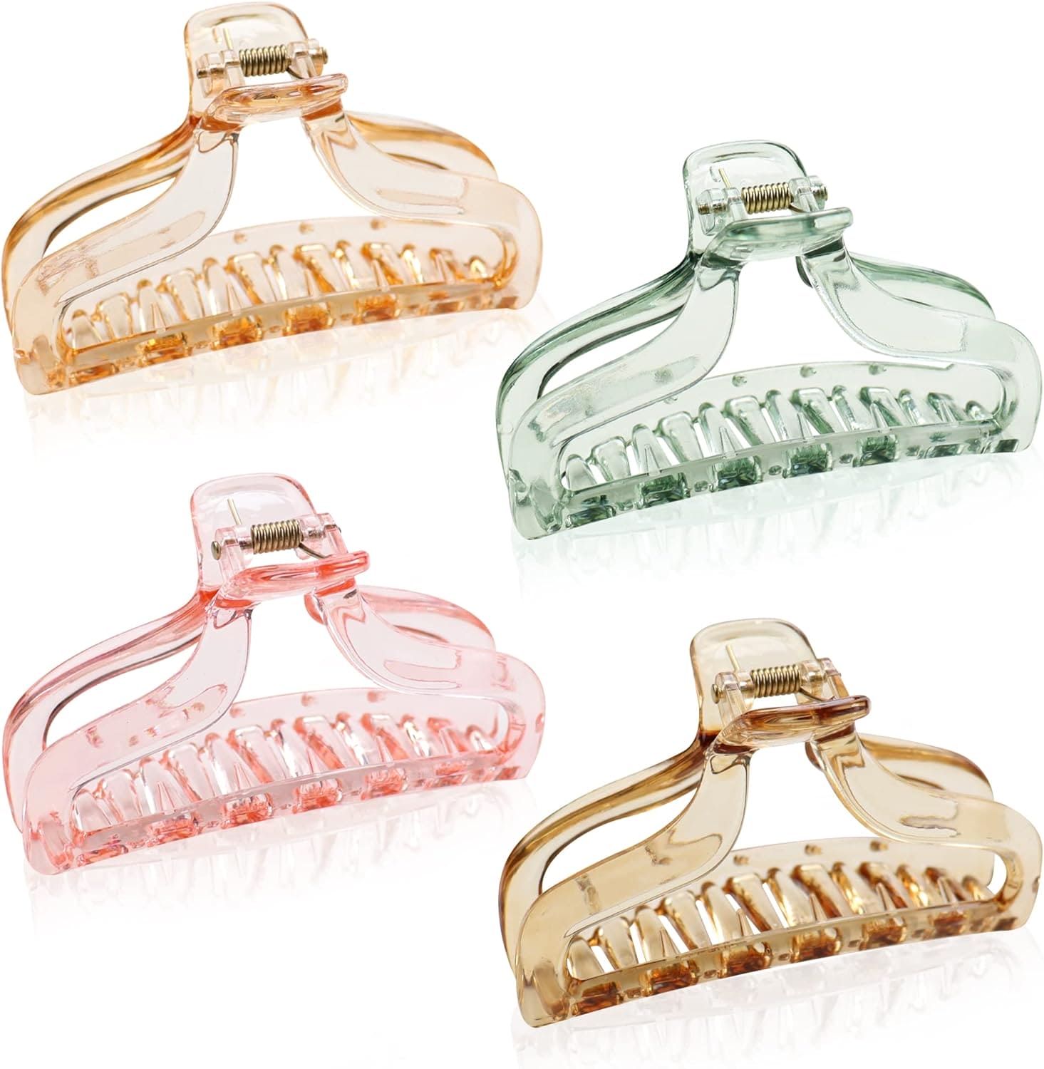 Clear Hair Claw Clips, Non Slip Hair Clips for Women Big Transparent Banana Hair Barrettes for Women Girls French Aesthetic Hair Accessories