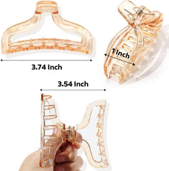 Clear Hair Claw Clips, Non Slip Hair Clips for Women Big Transparent Banana Hair Barrettes for Women Girls French Aesthetic Hair Accessories