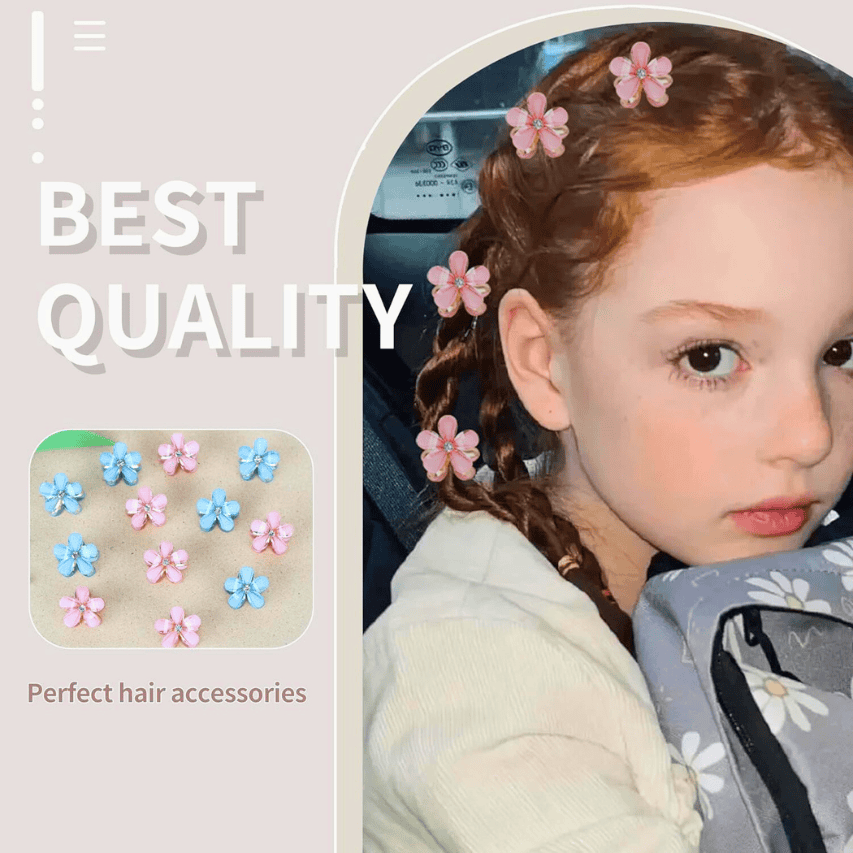 Premium Pack of 12 Crystal Flower Barrettes - Elegant Hair Accessories for Women and Girls