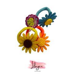 Full Gift Box Sun Flower Hair Ponies - 30 PCS