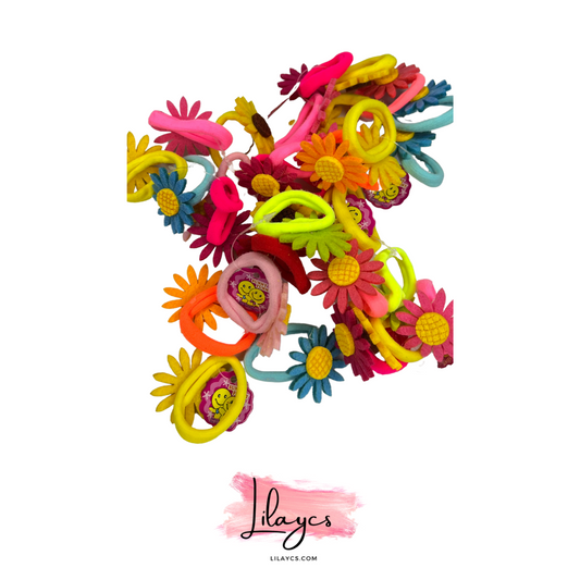 Full Gift Box Sun Flower Hair Ponies - 30 PCS