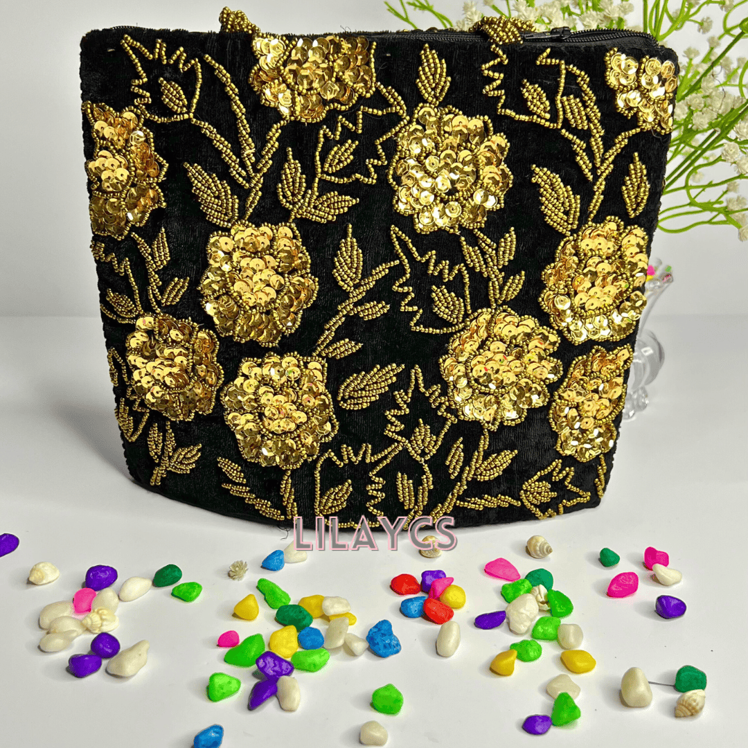 Black and Gold Handmade Artist Bag