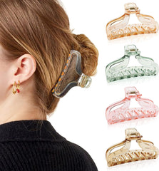 Clear Hair Claw Clips, Non Slip Hair Clips for Women Big Transparent Banana Hair Barrettes for Women Girls French Aesthetic Hair Accessories