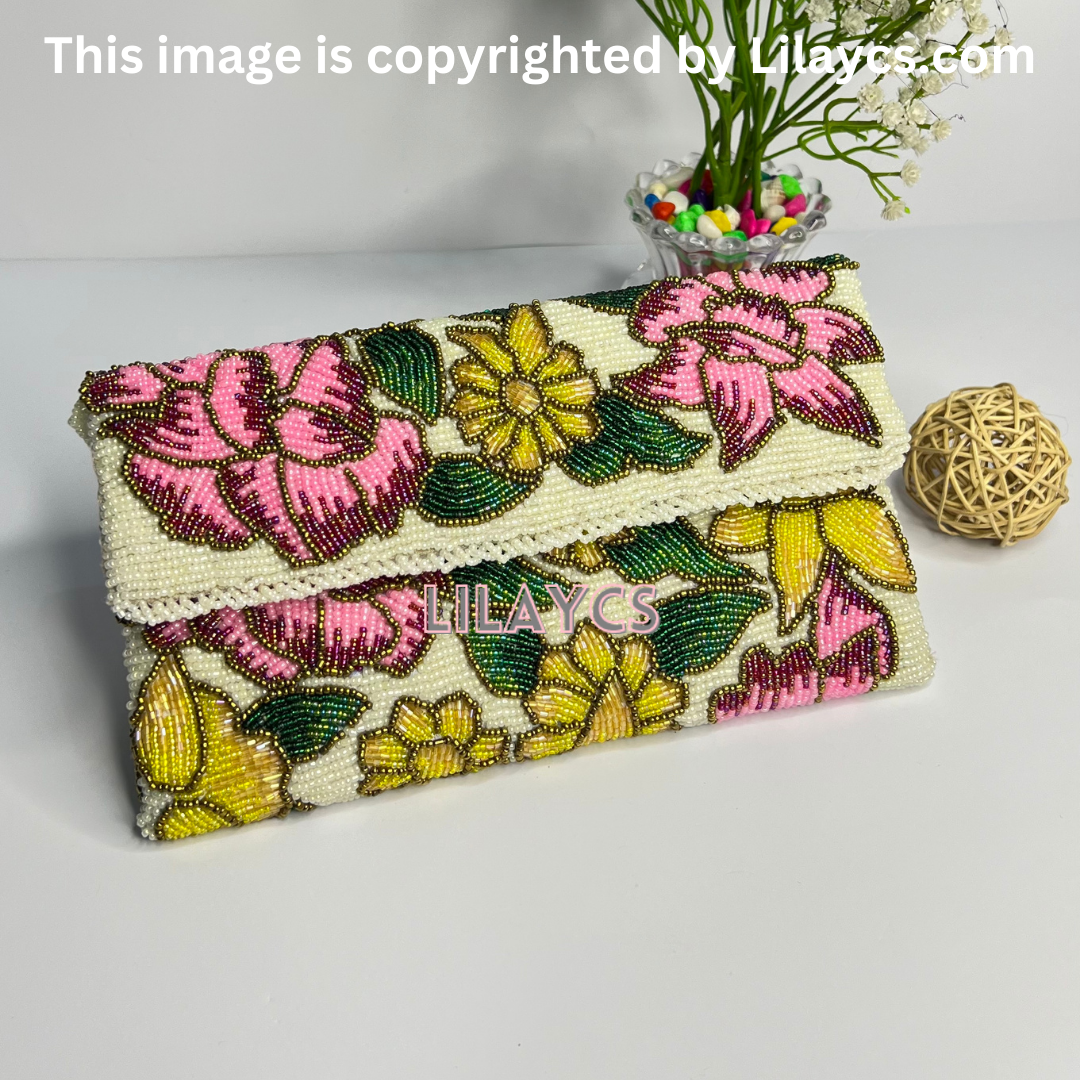 Multi Flowers Handmade Clutch