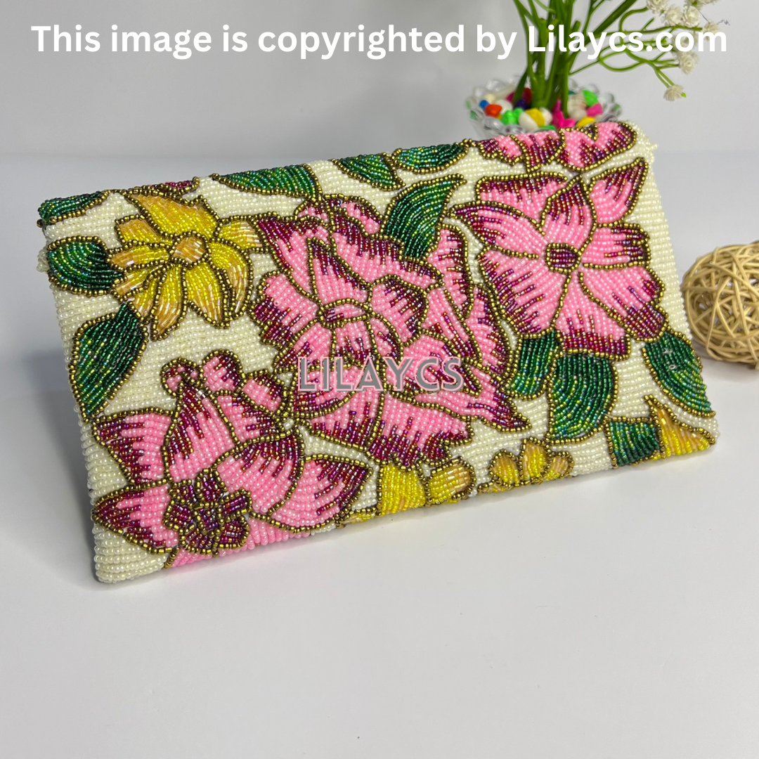 Multi Flowers Handmade Clutch