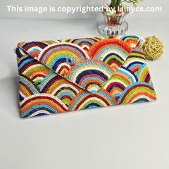 Rainbow Color Handmade Clutch