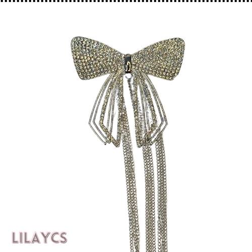 Korean Style Diamond Bow Tassel Hairclip - Super Fairy Trendy Hair Clasp