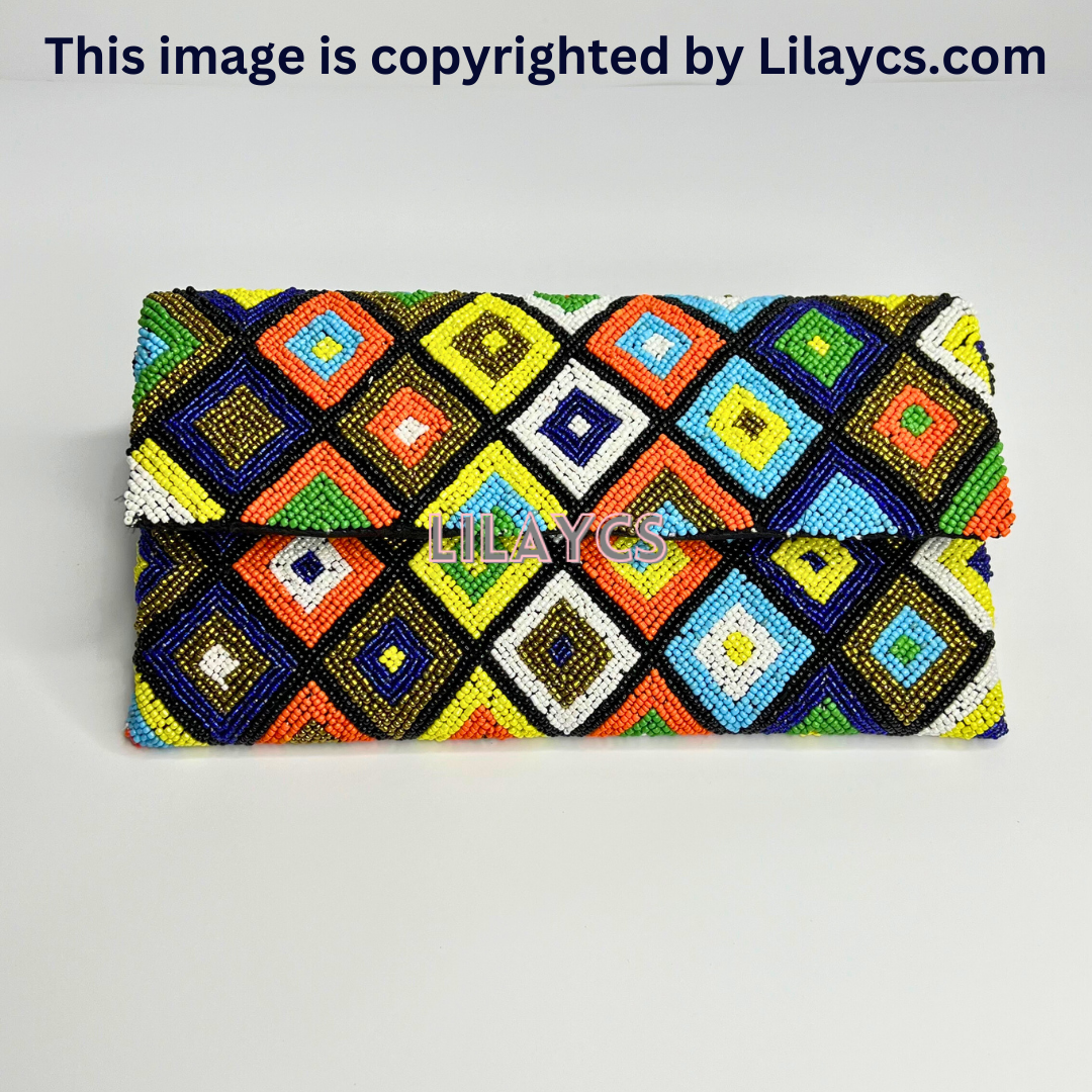 Cultural Elegance Handmade Beads Clutch