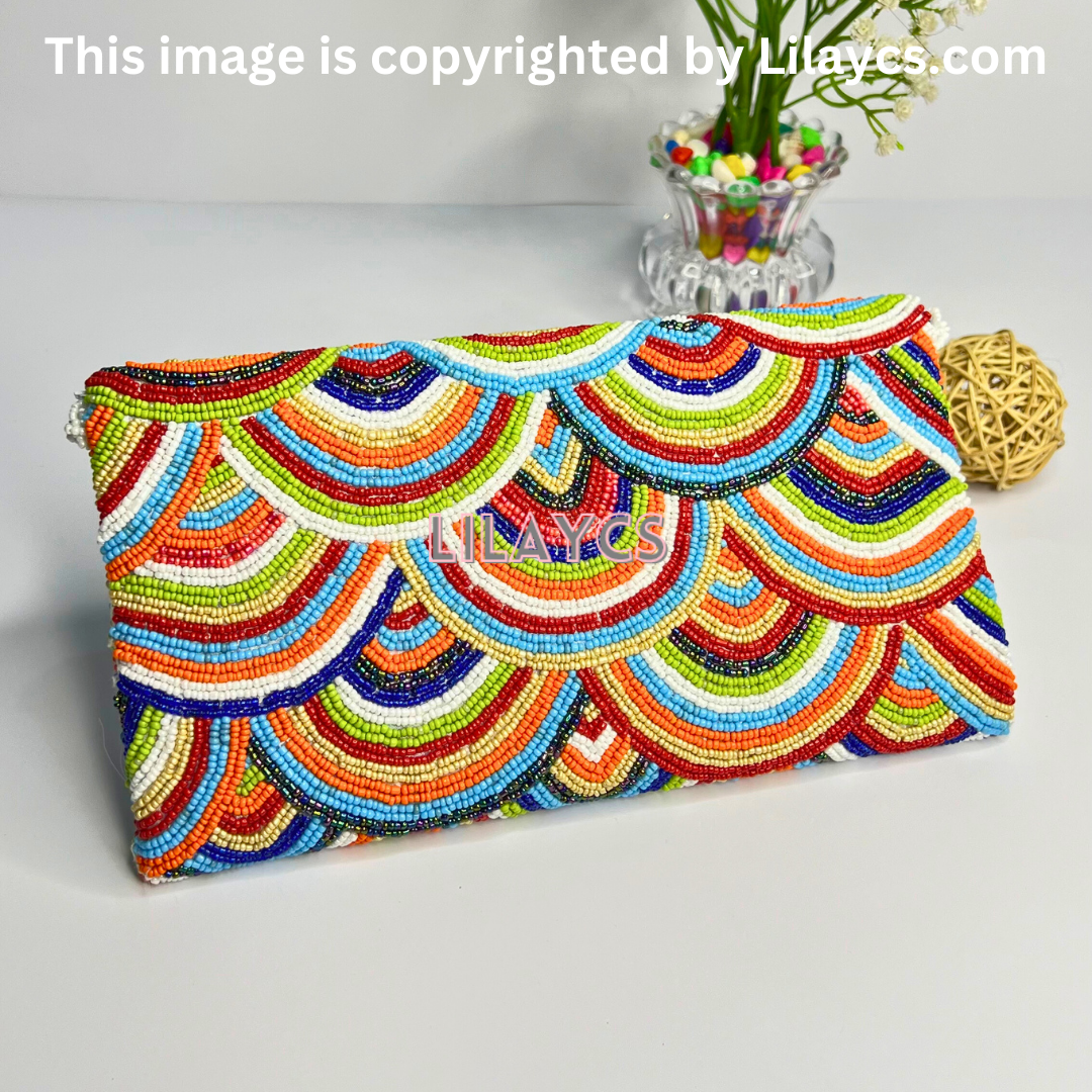 Rainbow Color Handmade Clutch