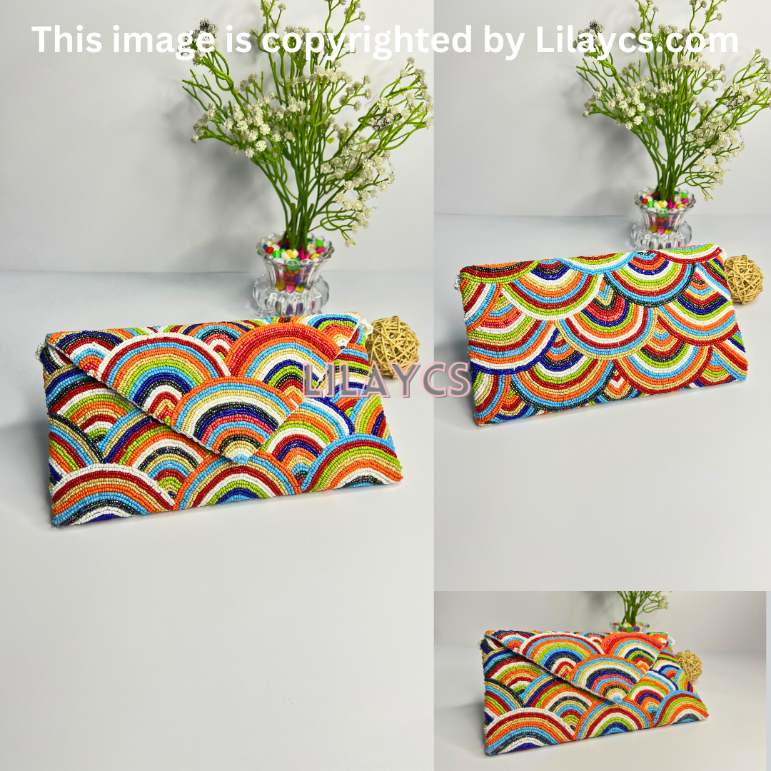 Rainbow Color Handmade Clutch