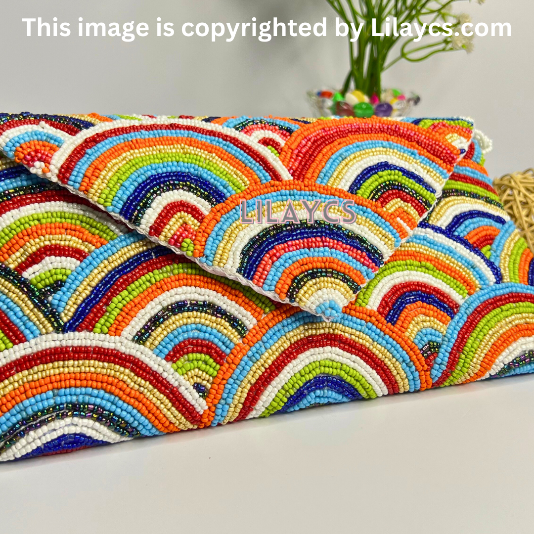 Rainbow Color Handmade Clutch