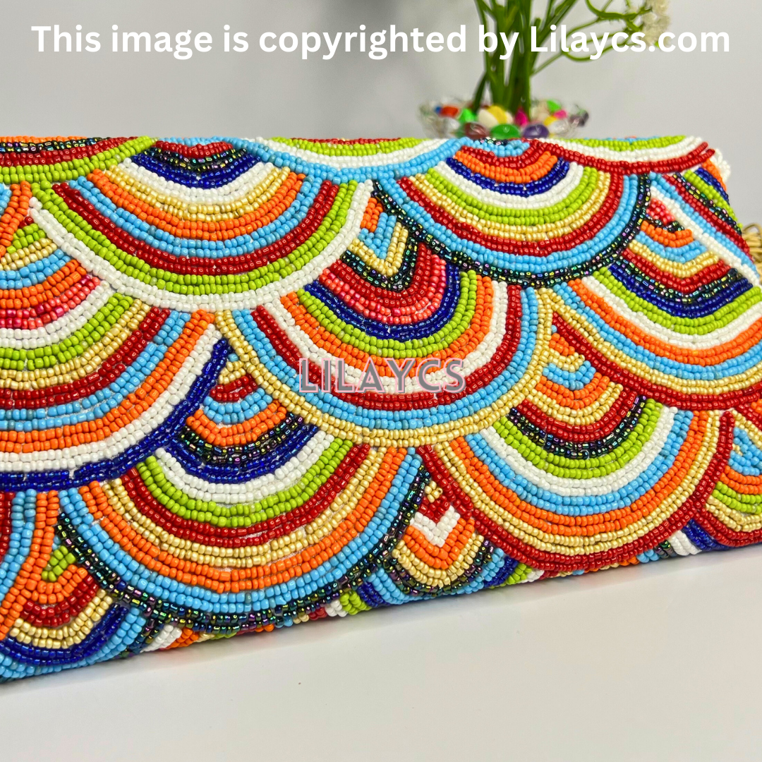 Rainbow Color Handmade Clutch