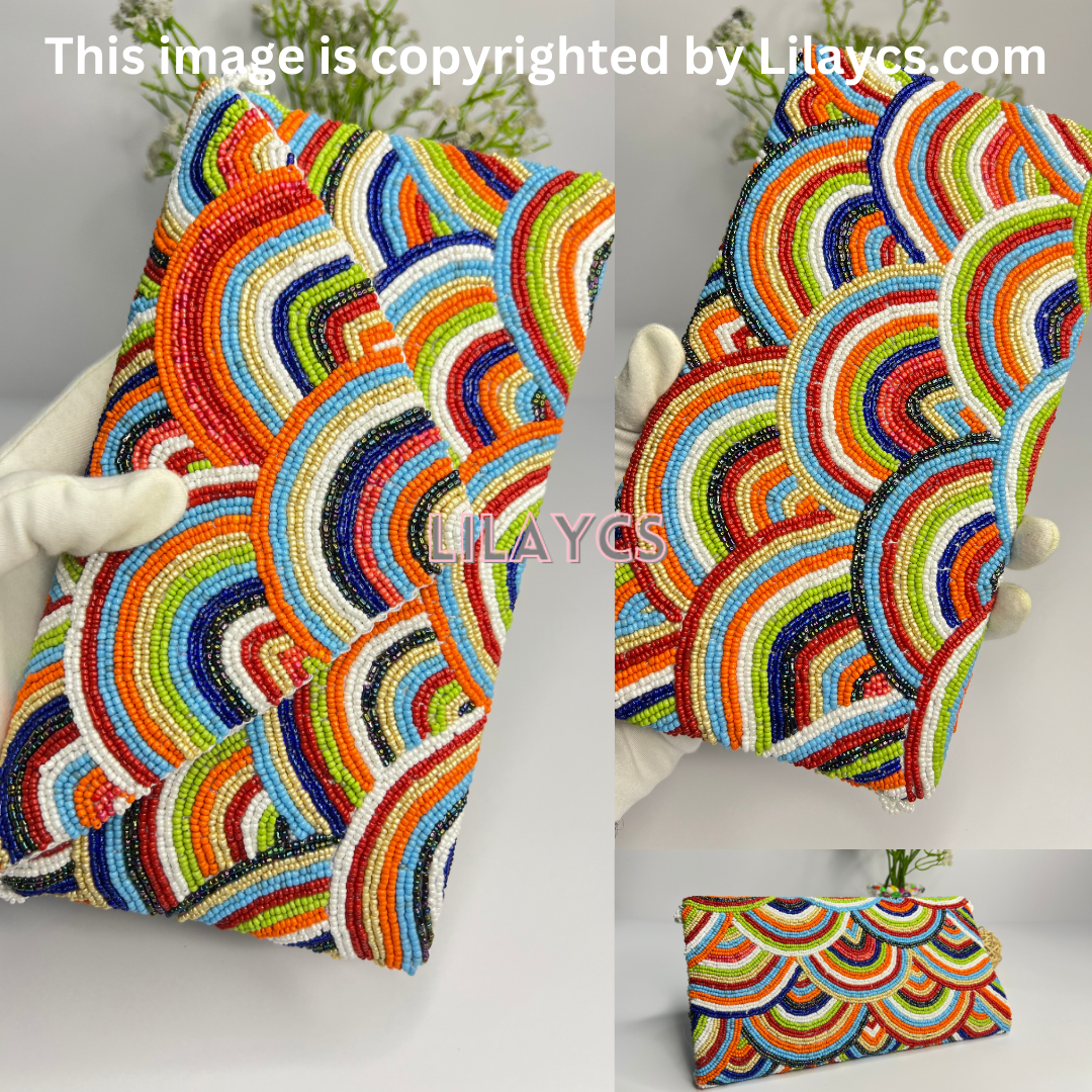 Rainbow Color Handmade Clutch