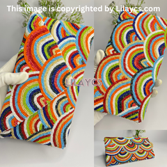 Rainbow Color Handmade Clutch