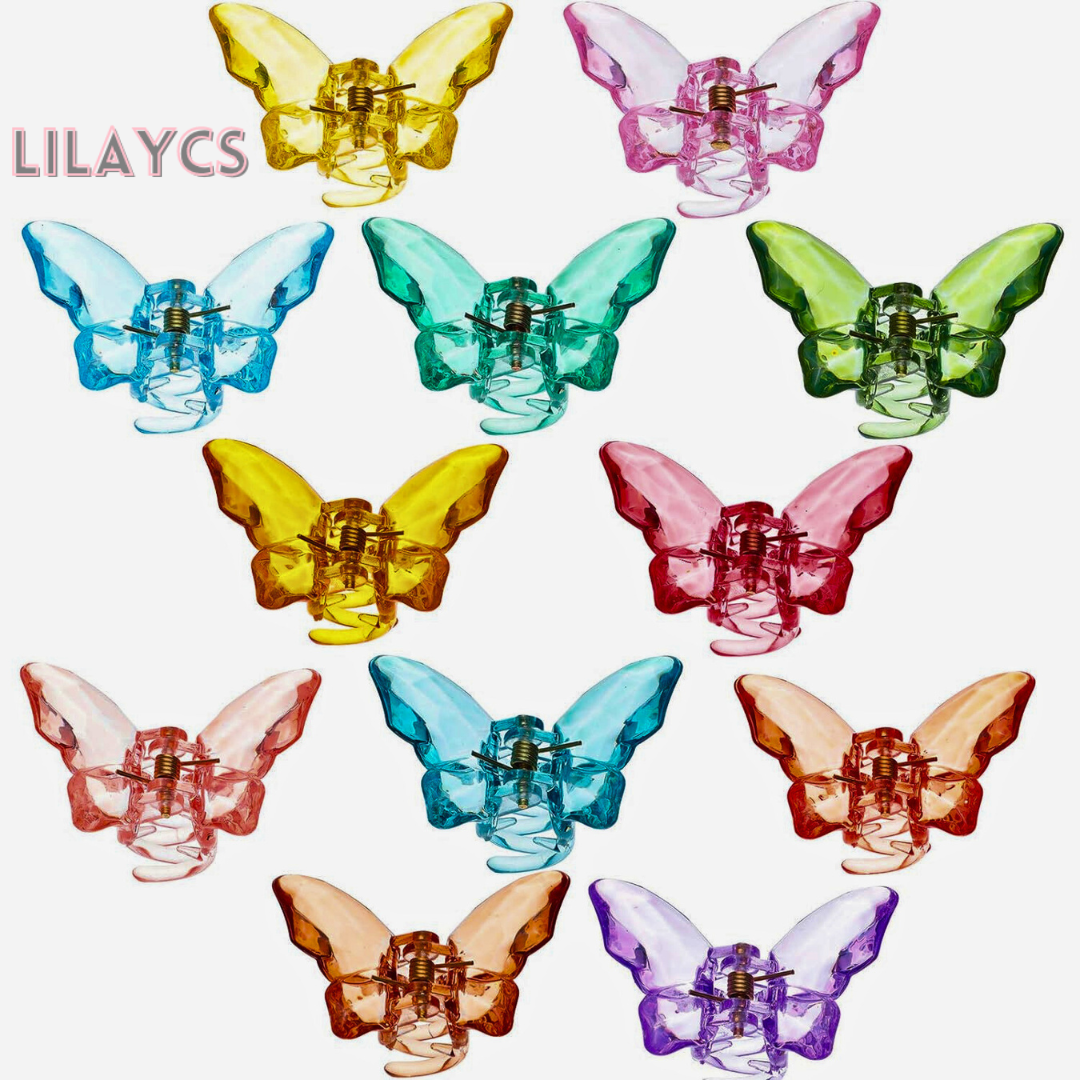 24 Pieces Girls Clear Butterfly Hair Clips - Beautiful Hair Accessories for Girls and Women