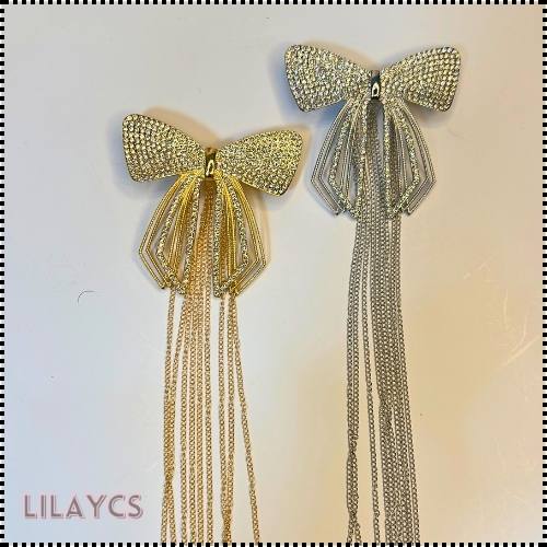 Korean Style Diamond Bow Tassel Hairclip - Super Fairy Trendy Hair Clasp