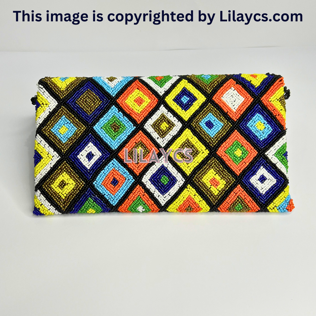 Cultural Elegance Handmade Beads Clutch