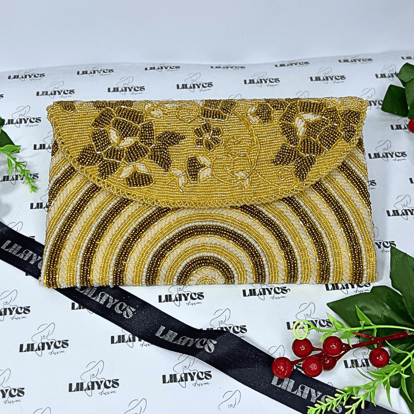 Peshawar Pearl Beaded Clutch: Exquisite Handcrafted Evening Bag