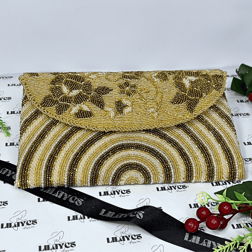 Peshawar Pearl Beaded Clutch: Exquisite Handcrafted Evening Bag