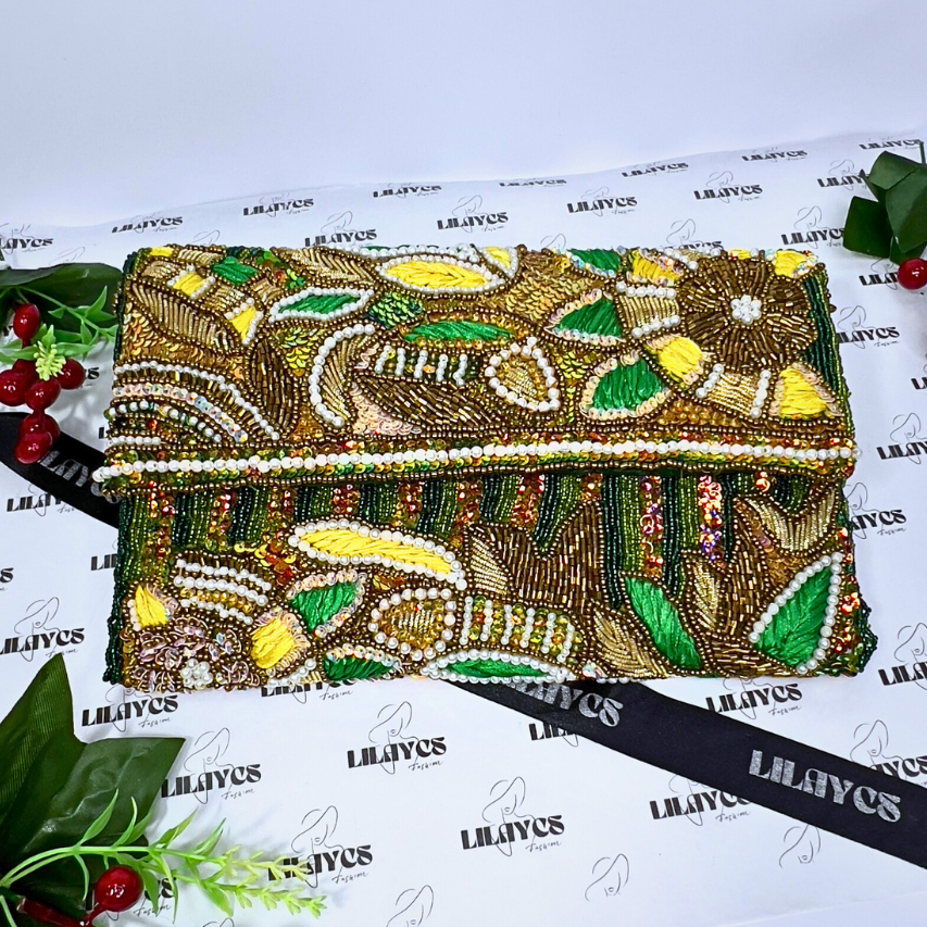 Nocturnal Splendor Beaded Clutch