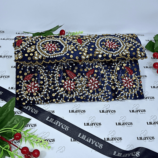 Karachi Nights Handcrafted Clutch: Exquisite Embroidered Evening Bag