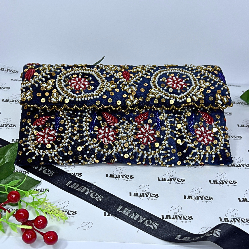 Karachi Nights Handcrafted Clutch: Exquisite Embroidered Evening Bag