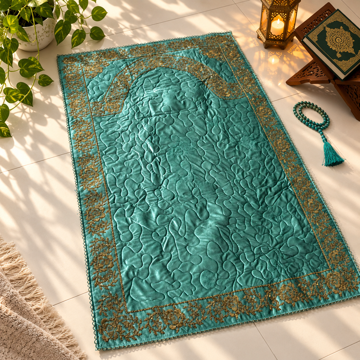 Luxury Handmade Beaded Velvet Jaye Namaz