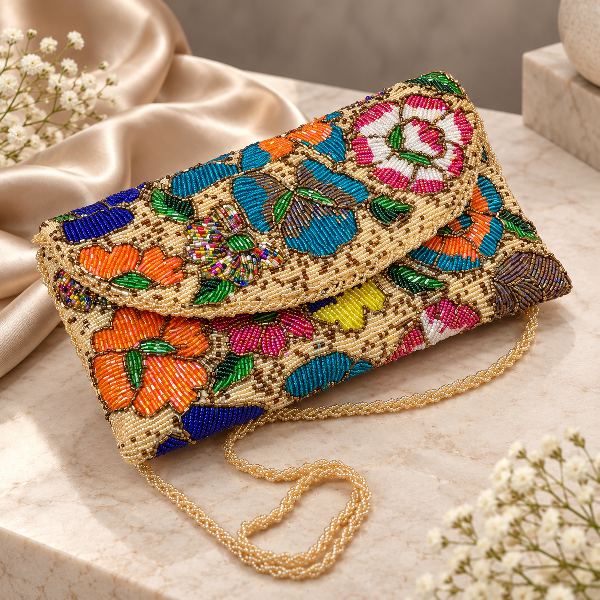 Floral Mosaic Clutch
