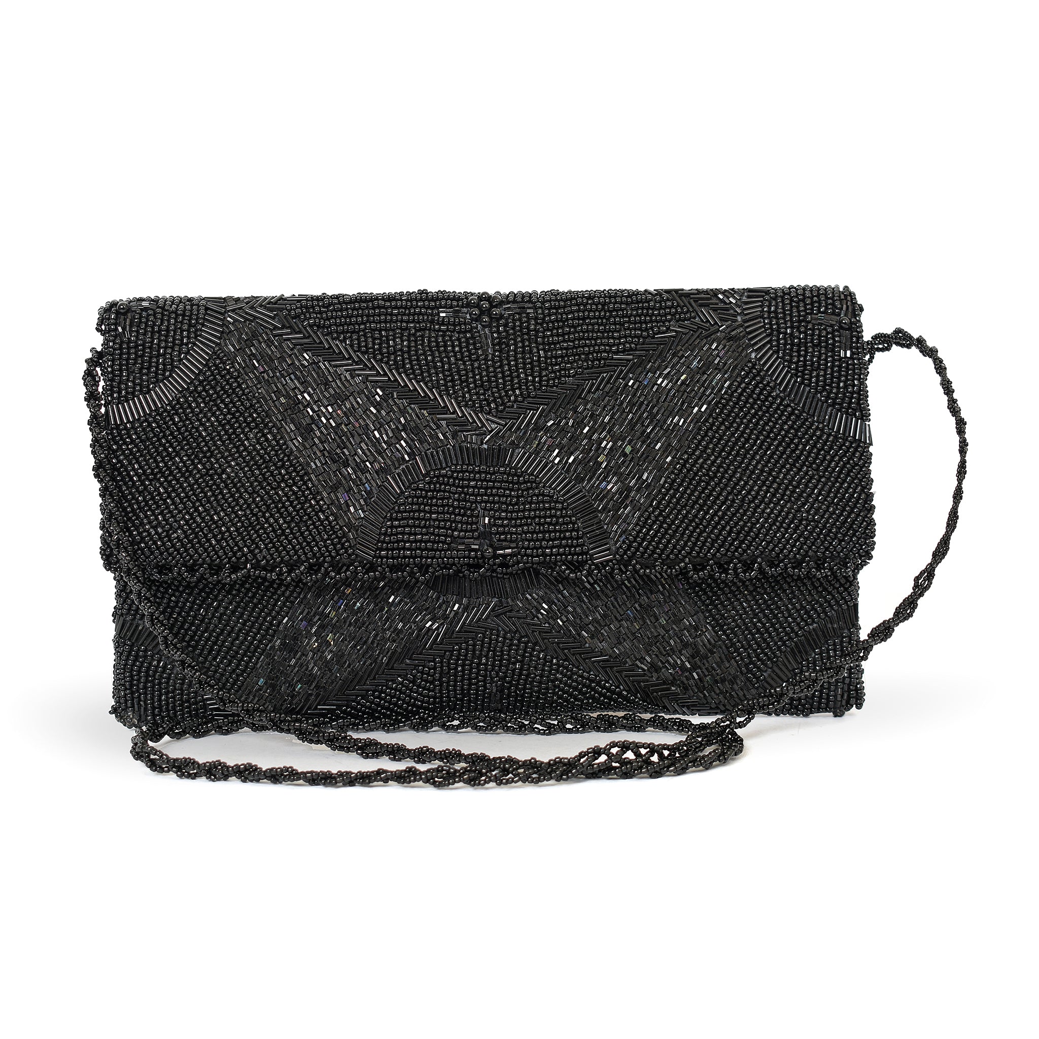 Black Elegance Beads Clutch