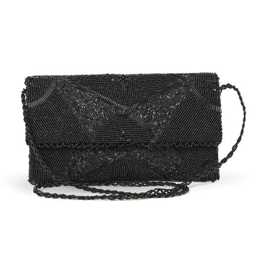 Black Elegance Beads Clutch